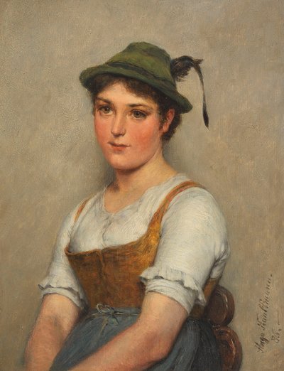 Jeune Fille avec Chapeau Vert - Hugo Kauffmann